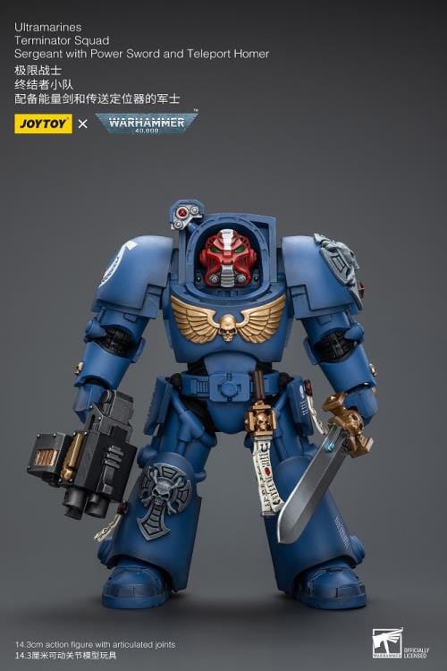 Warhammer 40K Ultramarines Terminator Squad Sergeant with Power Sword and Teleport Homer 1/18 Scale Action Figure - Image 2