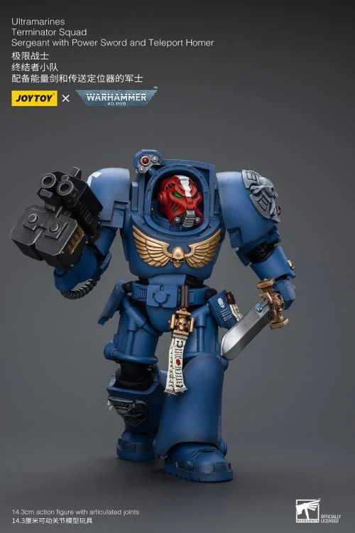 Warhammer 40K Ultramarines Terminator Squad Sergeant with Power Sword and Teleport Homer 1/18 Scale Action Figure - Image 3