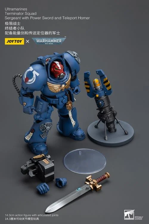 Warhammer 40K Ultramarines Terminator Squad Sergeant with Power Sword and Teleport Homer 1/18 Scale Action Figure - Image 9