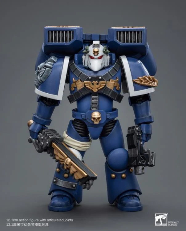 Warhammer 40k Ultramarines Vanguard Veteran with Chainsword & Bolt Pistol 1/18 Scale Figure - Image 2
