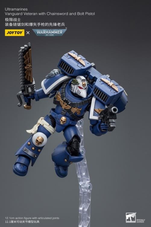 Warhammer 40k Ultramarines Vanguard Veteran with Chainsword & Bolt Pistol 1/18 Scale Figure - Image 8