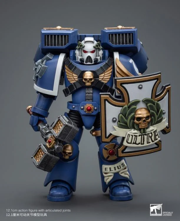 Warhammer 40k Ultramarines Vanguard Veteran with Thunder Hammer & Storm Shield 1/18 Scale Figure - Image 2