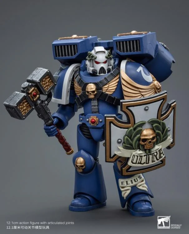 Warhammer 40k Ultramarines Vanguard Veteran with Thunder Hammer & Storm Shield 1/18 Scale Figure - Image 4