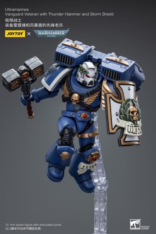 Warhammer 40k Ultramarines Vanguard Veteran with Thunder Hammer & Storm Shield 1/18 Scale Figure - Image 8