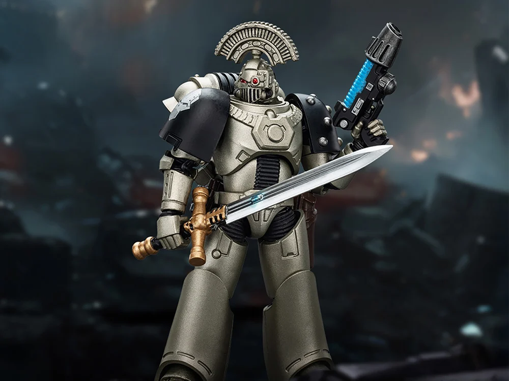 Warhammer The Horus Heresy Iron Warriors MKVI Tactical Sergeant with Power Sword and Plasma Pistol 1/18 Scale Action Figure