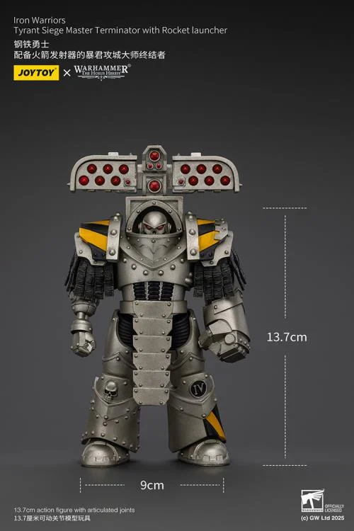 Warhammer The Horus Heresy Iron Warriors Tyrant Siege Master Terminator with Rocket Launcher 1/18 Scale Action Figure - Image 12