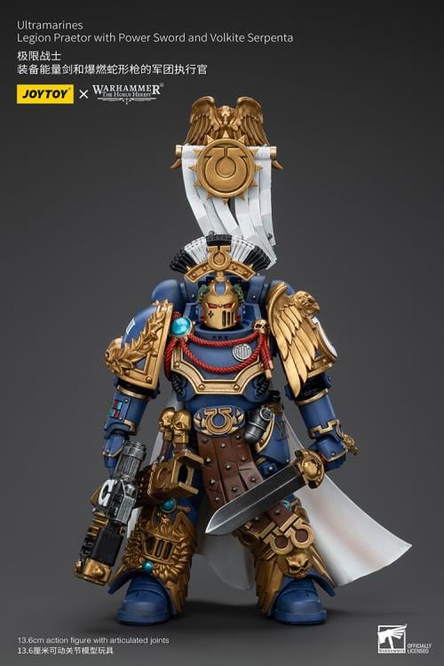 Warhammer The Horus Heresy Ultramarines Legion Praetor with Power Sword and Volkite Serpenta 1/18 Scale Action Figure - Image 2