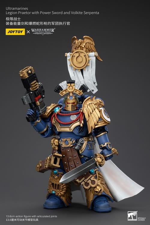 Warhammer The Horus Heresy Ultramarines Legion Praetor with Power Sword and Volkite Serpenta 1/18 Scale Action Figure - Image 3