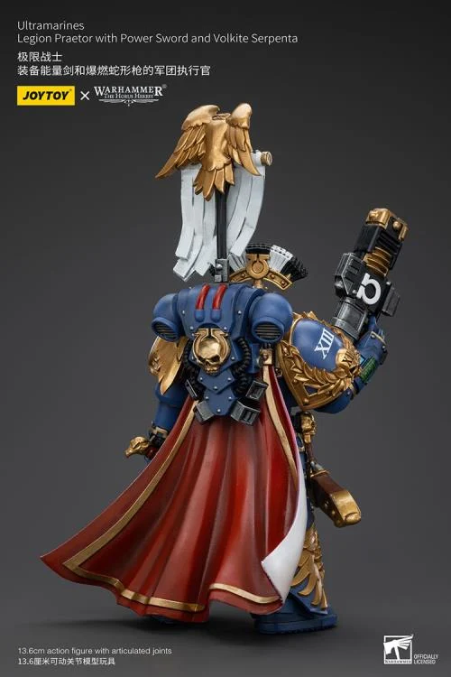 Warhammer The Horus Heresy Ultramarines Legion Praetor with Power Sword and Volkite Serpenta 1/18 Scale Action Figure - Image 4