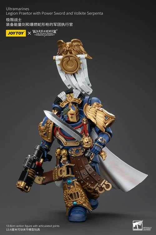 Warhammer The Horus Heresy Ultramarines Legion Praetor with Power Sword and Volkite Serpenta 1/18 Scale Action Figure - Image 5