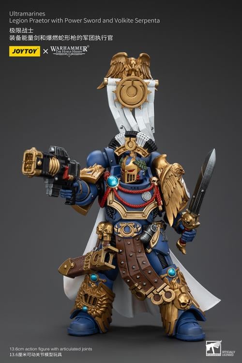 Warhammer The Horus Heresy Ultramarines Legion Praetor with Power Sword and Volkite Serpenta 1/18 Scale Action Figure - Image 6