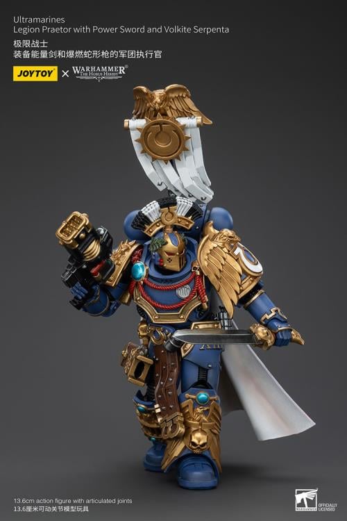 Warhammer The Horus Heresy Ultramarines Legion Praetor with Power Sword and Volkite Serpenta 1/18 Scale Action Figure - Image 7