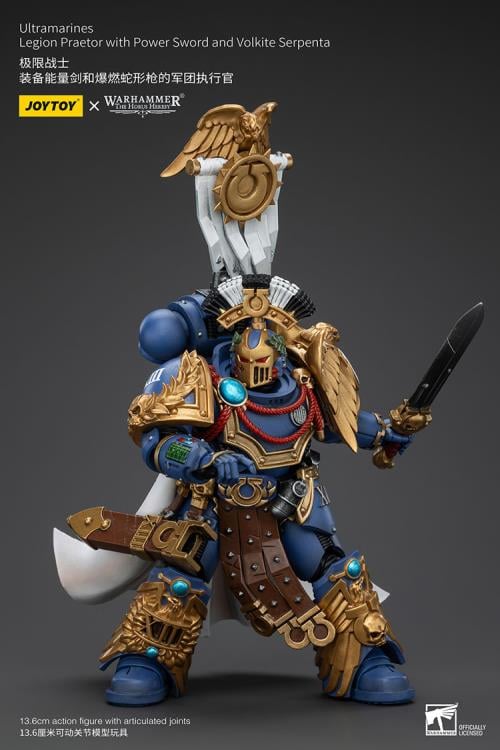 Warhammer The Horus Heresy Ultramarines Legion Praetor with Power Sword and Volkite Serpenta 1/18 Scale Action Figure - Image 8