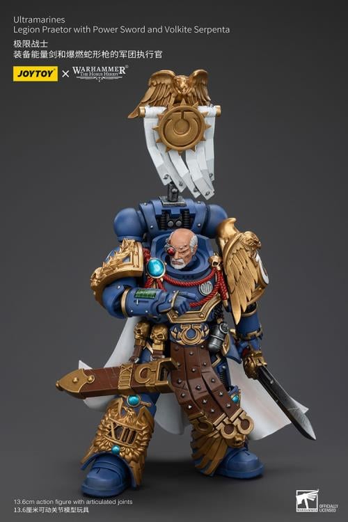 Warhammer The Horus Heresy Ultramarines Legion Praetor with Power Sword and Volkite Serpenta 1/18 Scale Action Figure - Image 9