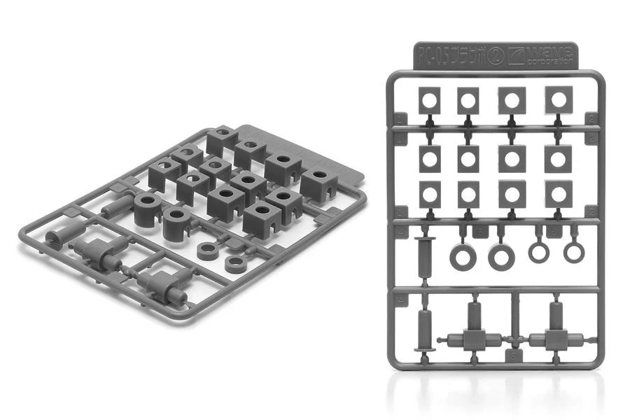 Wave PLASTIC SUPPORT PARTS 2 for PC-05 - Firm Polycaps for Movable Mecha Joints, 5mm