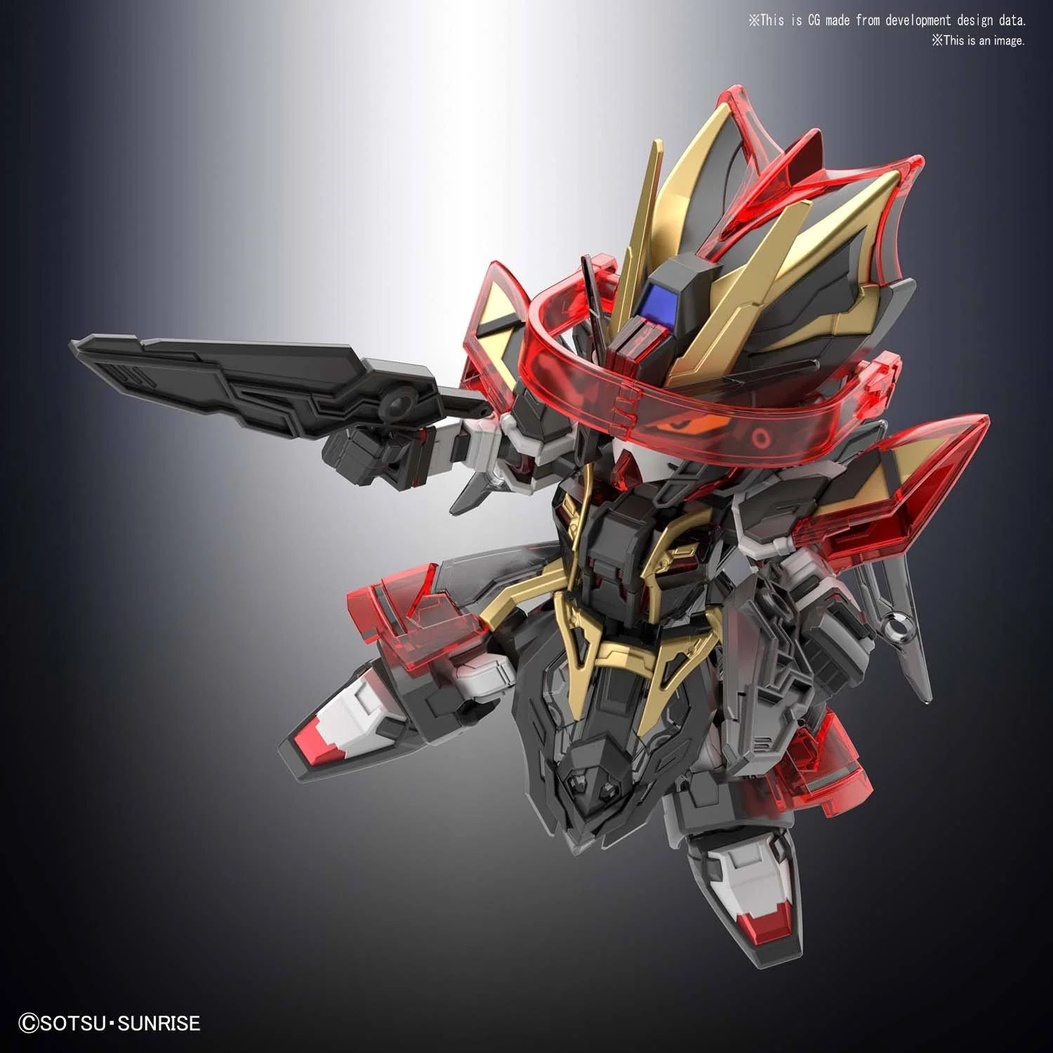SD Gundam World Sangoku Soketsuden #25 Xun Yu Strike Noir Model Kit - Image 5